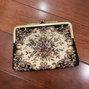 Vintage Tapestry Kisslock Clutch